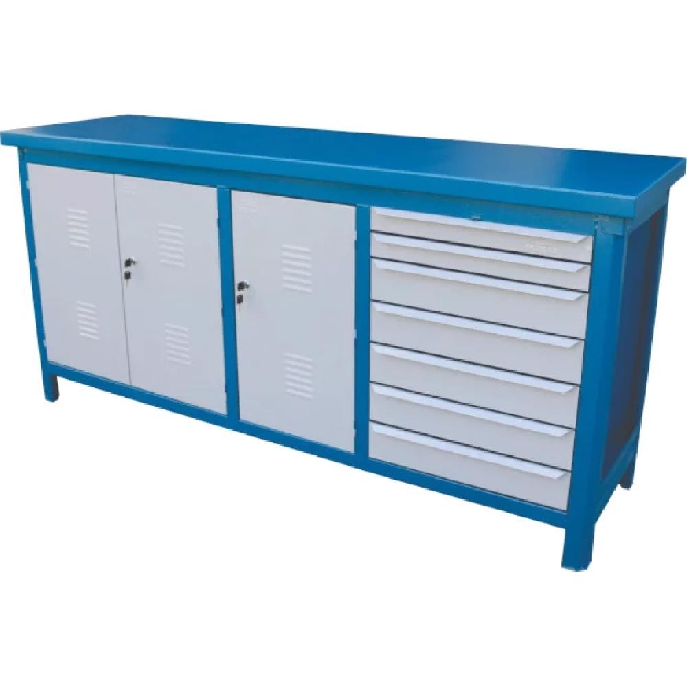 Bancada Fechada com 7 Gavetas 190x55x86cm 207AF FERCAR em Oferta na Shopee