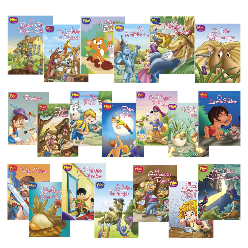 A Coleção de Histórias 20 Mini Livros Fábulas Infantis | Capas sortidas | Sem repetição