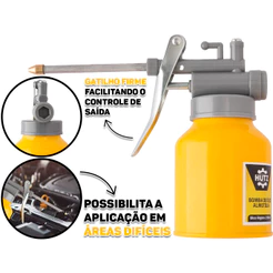 Almotolia De Ferro Com Bico Rígido Bomba De Óleo Para Mecânico Lubrificação De Peças 250ml Hutz