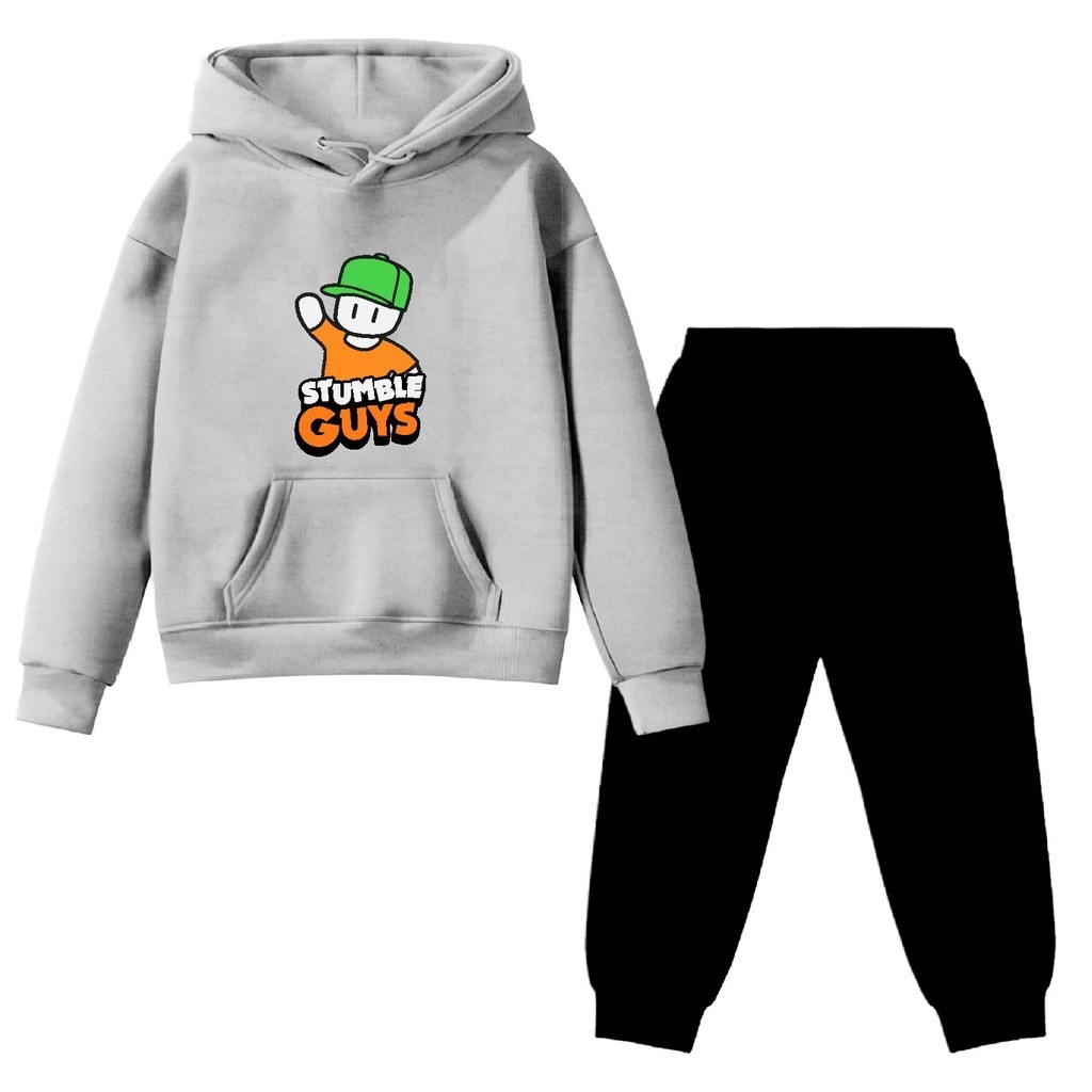 Kit Conjunto Blusa E Calça Moletom Flanelado Infantil Stumble Guys Battle Royale Game AC Envio