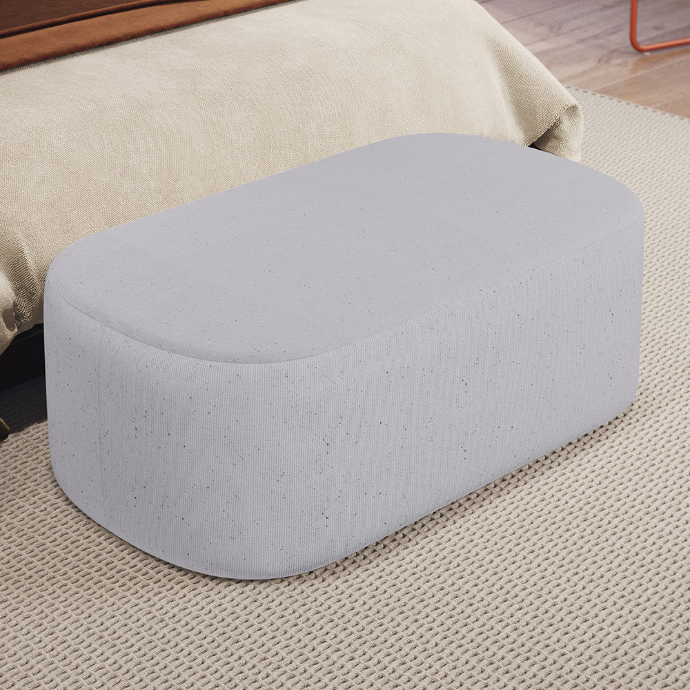 Puff Decorativo Orgânico Para Living Quarto 100cm Doha W01 Linho Cinza - Lyam Decor em Oferta na Shopee