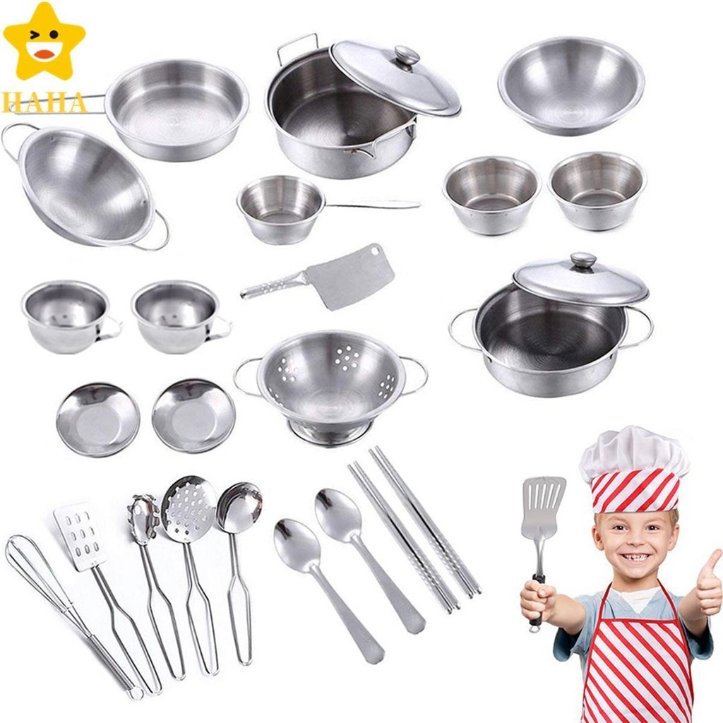 25Pcs Conjunto De Utensílios De Cozinha Fingir De Aço Inoxidável SHOPSBC6478