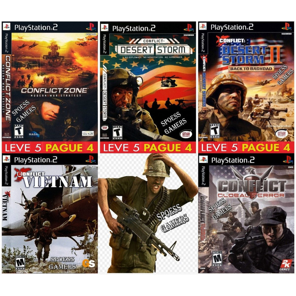Conflict Zone Vietnam Global Ps2 Coleção (5 Dvds) Patch