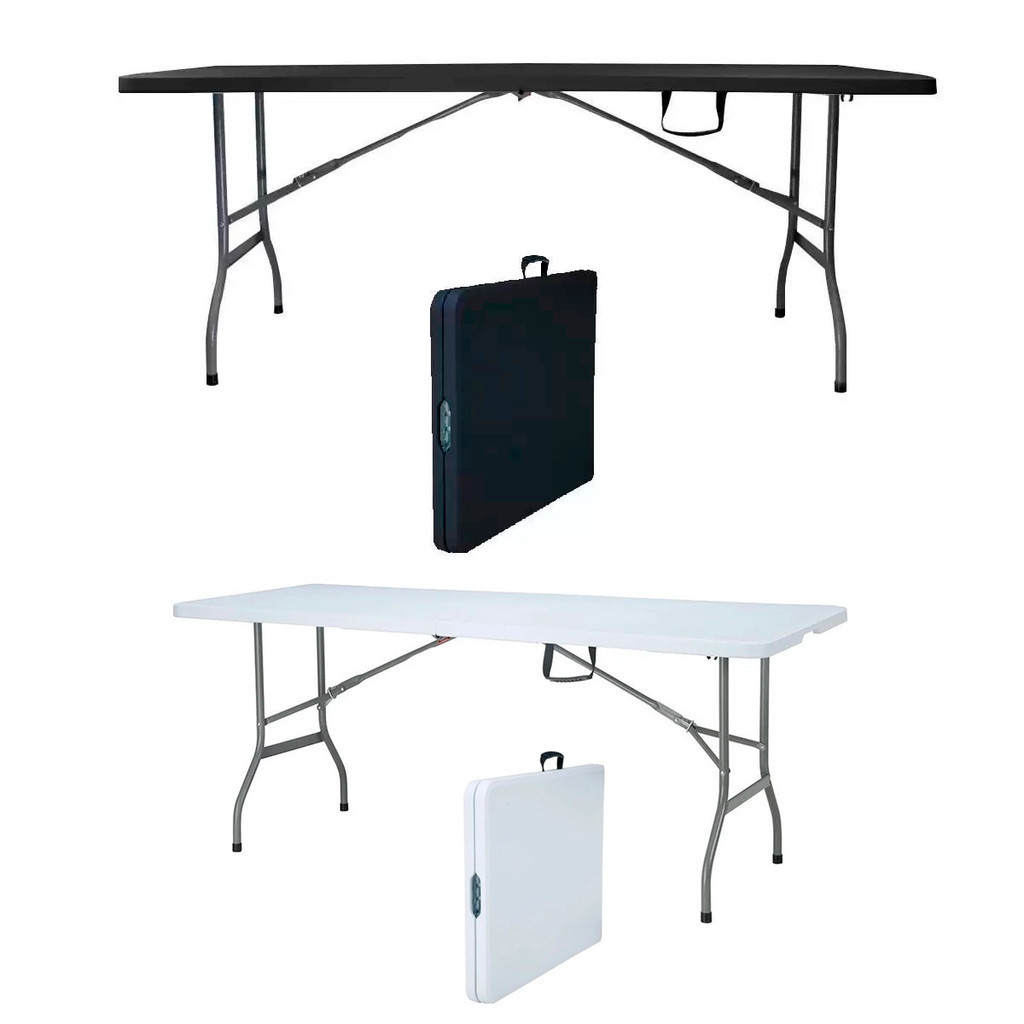 Mesa Dobrável Robust 1.8m Nautika Suporta 100kg Preta ou Branca em Oferta na Shopee