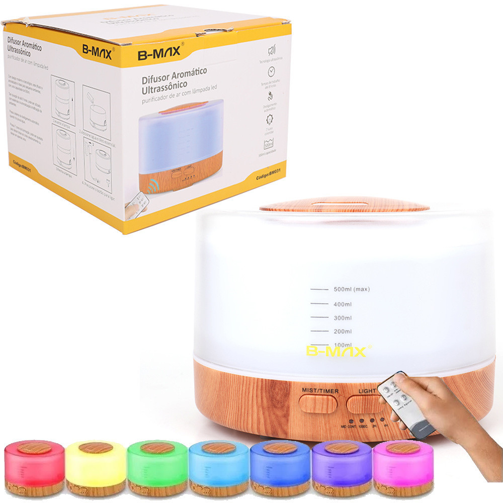 Aromatizador Umidificador Difusor De Aromas Elétrico LED luminária Branco