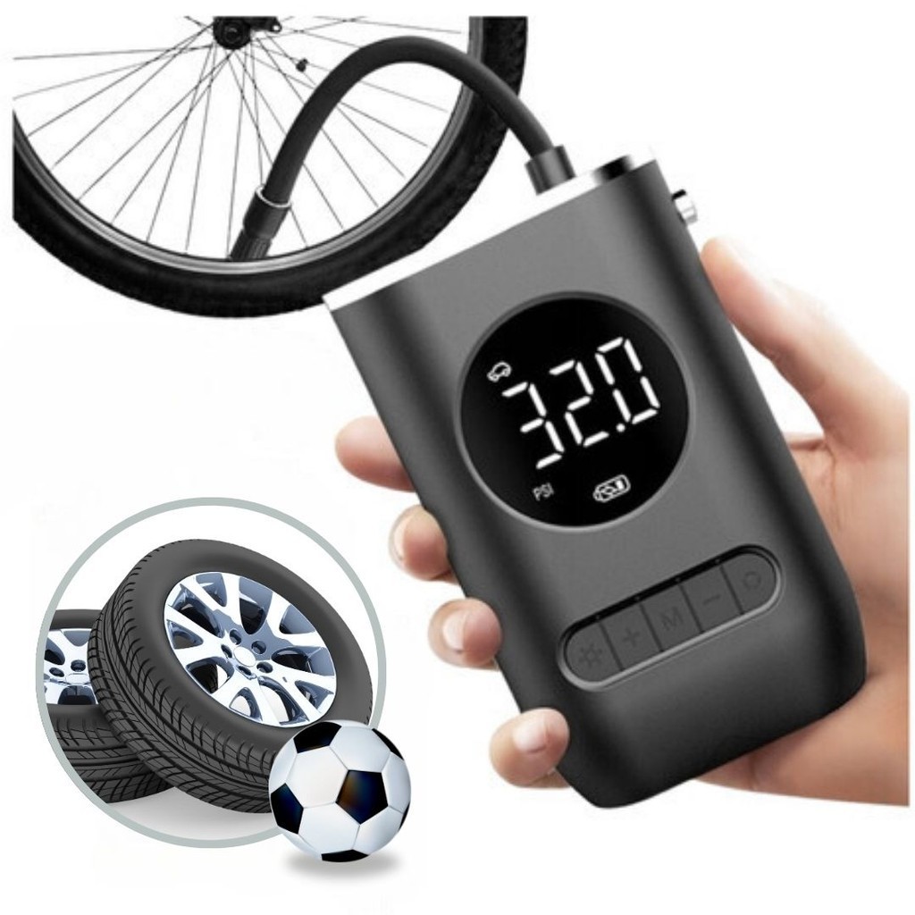 Mini Compressor de Ar Portatil Recarregavél Digital USB Calibrador Pneu Envio Imediato