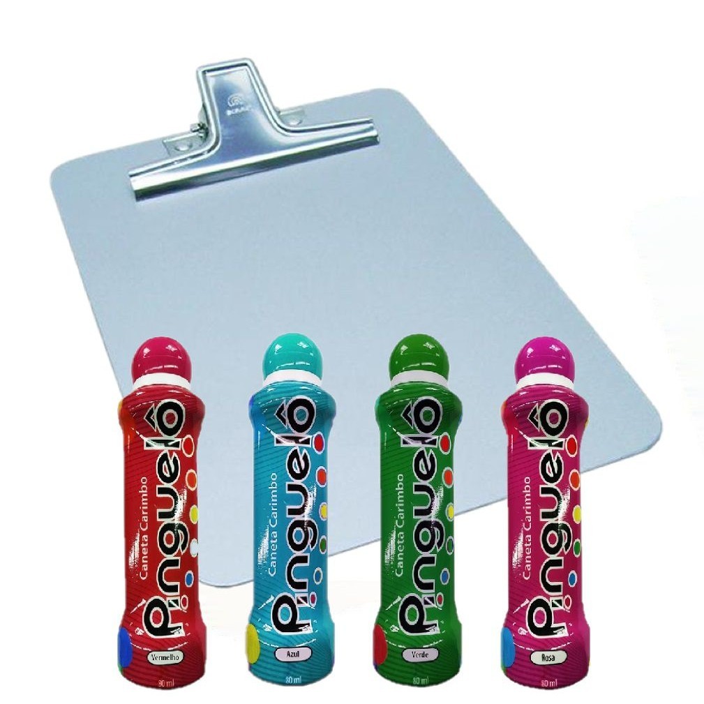 Kit Caneta Carimbo Pinguelô De 80ml Marcador De Bingo + Prancheta