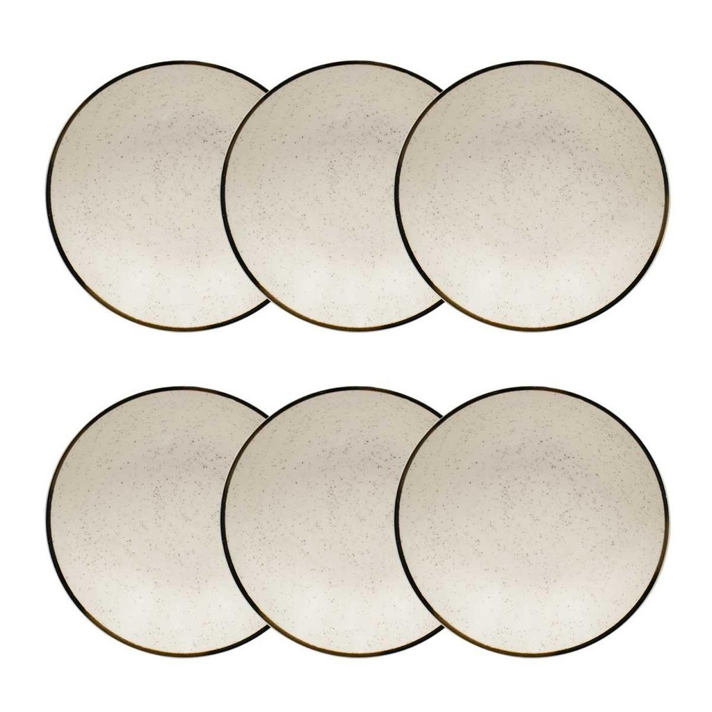 Jogo De 6 Pratos Fundos 20,5 Cm Oxford Unni Brisa em Oferta na Shopee
