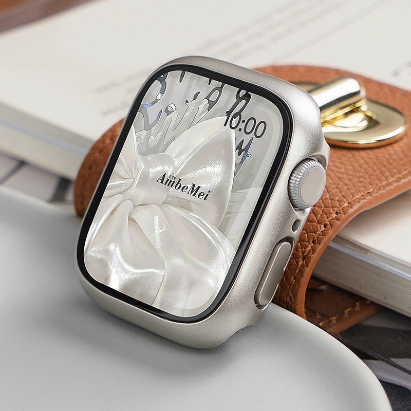 Apple Watch Capa case Bumper Vidro Temperado compatível smartwatch tanmanha 38/40/42/44mm Acrílico com película 2 em 1 em Oferta na Shopee