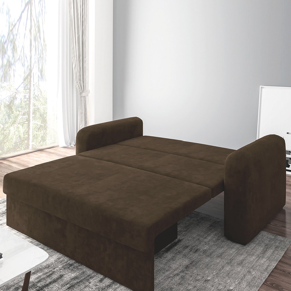 Detalhes do Sofá Cama Versátil 2 Lugares Veludo Selmer