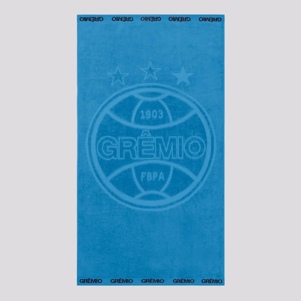 Toalha De Banho Bouton Grêmio Jacquard Azul e Preta