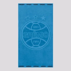 Toalha De Banho Bouton Grêmio Jacquard Azul e Preta