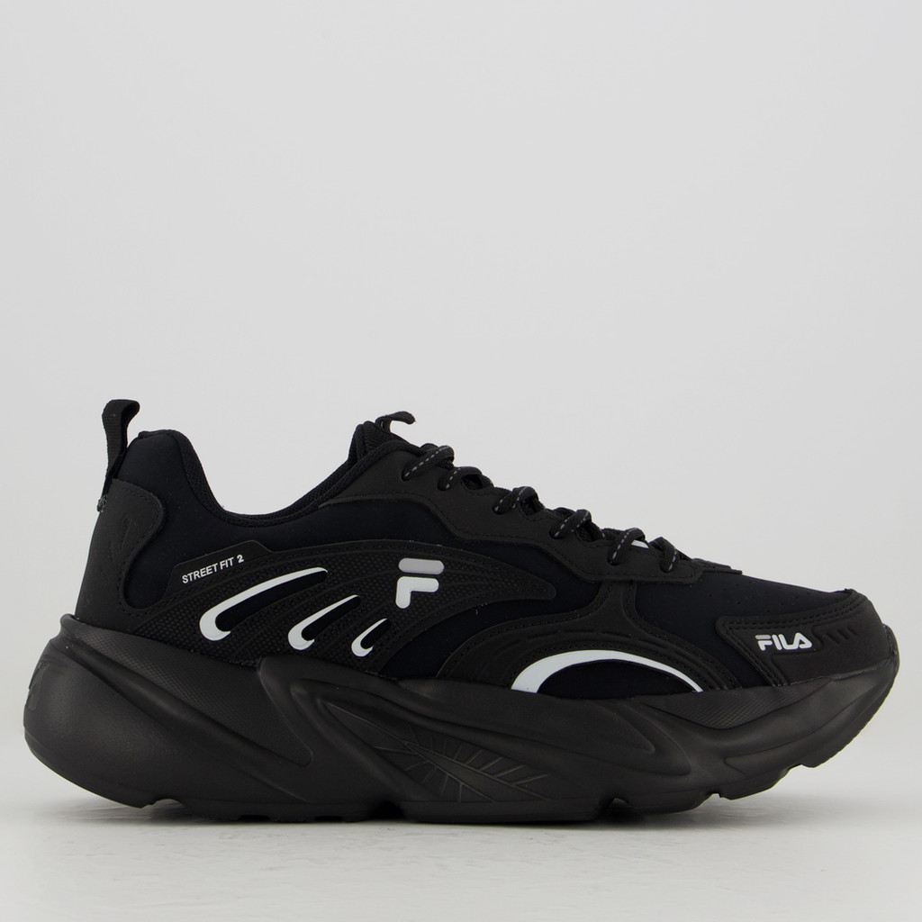 Tênis Fila Street Fit 2 Preto e Cinza Claro em Oferta na Shopee
