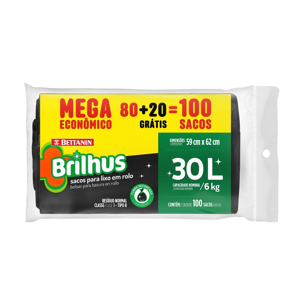 Bettanin - Brilhus Sacos P/ Lixo Rolo Mega 30L