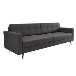 Sofá 3 Lugares Pé Palito Living Linho Cotton Grafite 210 cm
