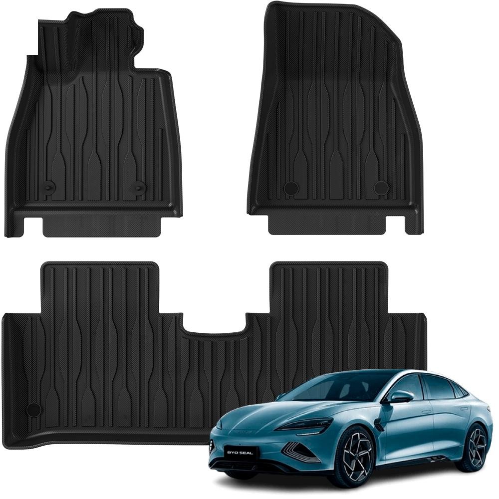 Jogo Tapete Automotivo Antiderrapante Bandeja Protetora Emborrachada P/ Carro BYD Seal Conjunto 3Pcs em Oferta na Shopee