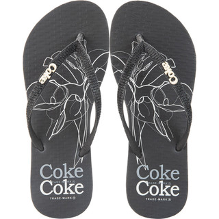 Chinelo Coca-Cola Preto Rose Claro Tira Brilho Glitter Versalhes Feminino Nº 33 ao 42
