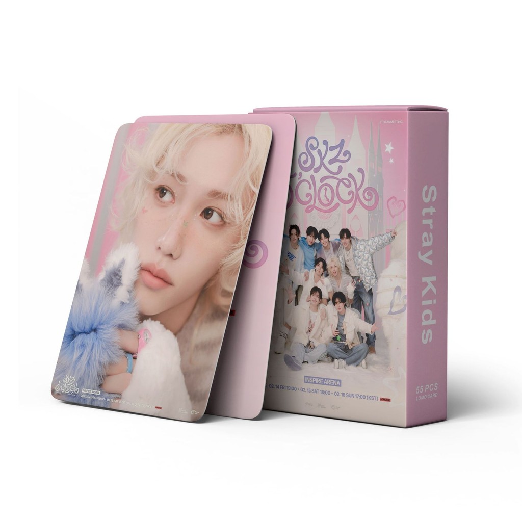 KPOP 55pcs/box Stray Kids Relógio Holográfico Skz Laser LOMO Cartão em Oferta na Shopee