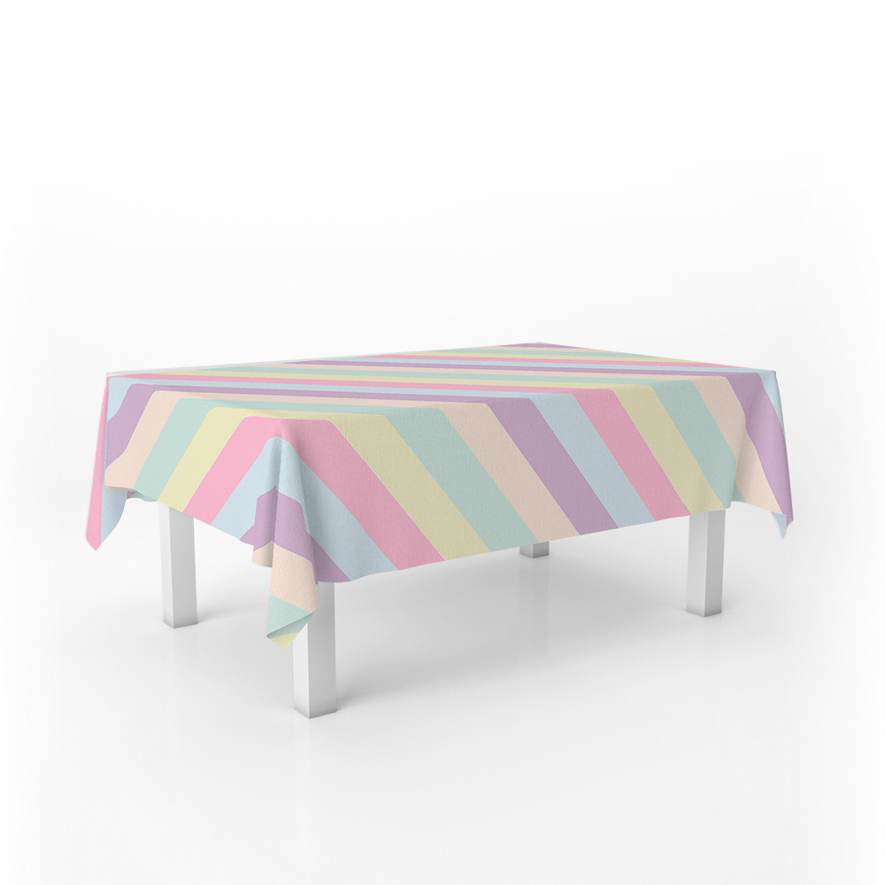 Toalha De Mesa Retangular Arco Íris Candy 220x140cm