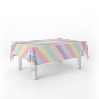 Toalha De Mesa Retangular Arco Íris Candy 220x140cm