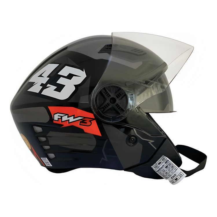Capacete Moto FW3 X Open Up 43 Grafite Tamanho 58
