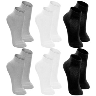 Kit com 6 Pares de Meias Lisa Infantis Algodão Sapatilha Selene