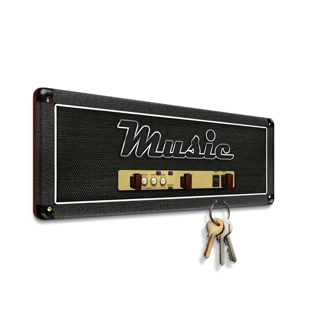 Porta Chaves De Parede Organizador Suporte Em MDF Decorativo Caixa de Som 6X19,5 CM