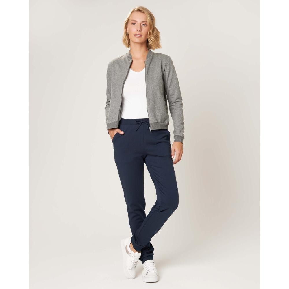 Calça Básica Feminina Com Bolso Moletom Flanelado