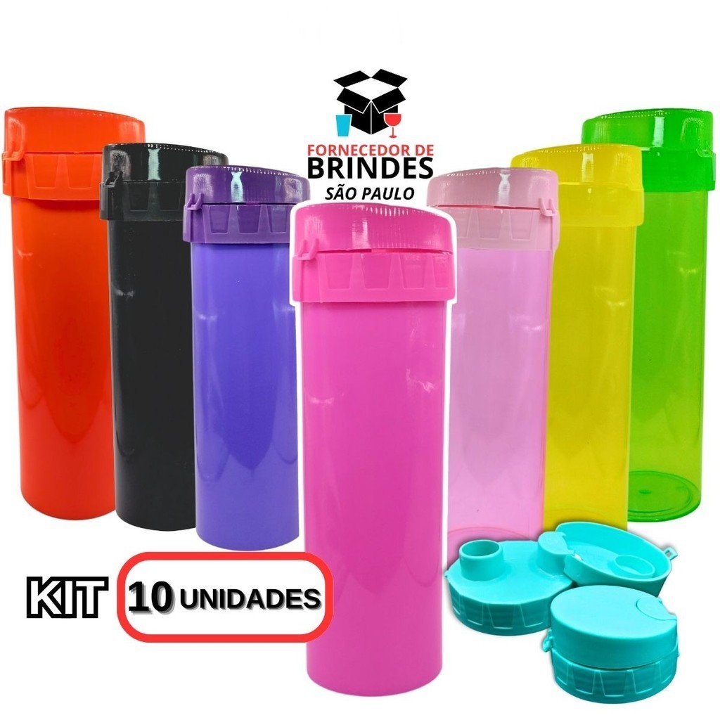 KIT 10 GARRAFAS ECO WORLD LISA COM TAMPA PARA ESTAMPAR ADESIVAR em Oferta na Shopee