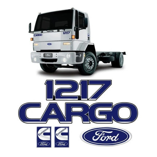 Kit Emblemas Adesivos Cargo 1217 Caminhão Ford Cummins