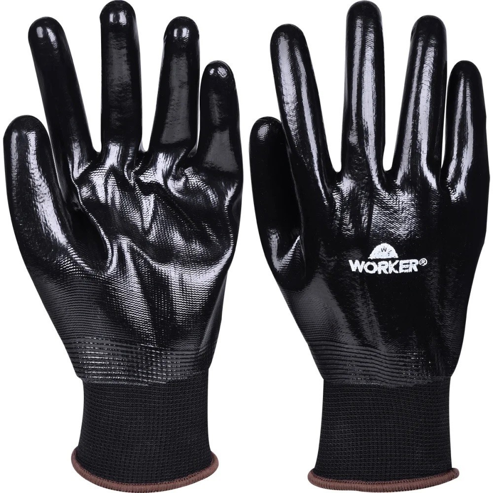Luva Poliéster Revestimento de Nitrílica WK22 Preta Worker em Oferta na Shopee