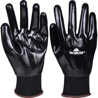 Luva Poliéster Revestimento de Nitrílica WK22 Preta Worker em Oferta na Shopee