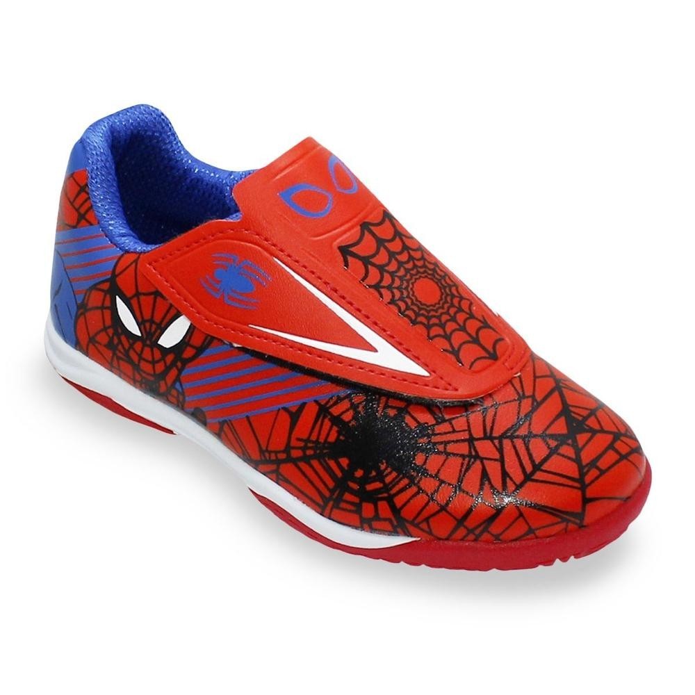 Chuteira Infantil Futsal Dray Marvel Homem Aranha - Azul e Vermelho - Sports & Outdoors