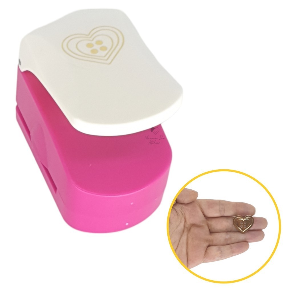 Furador para Papel 25mm Scrapbook Artes Coração Botão Emboss