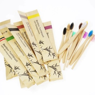 Kit 5 - 10 Escovas De Dentes Ecológicas De Bambu Coloridas. em Oferta na Shopee