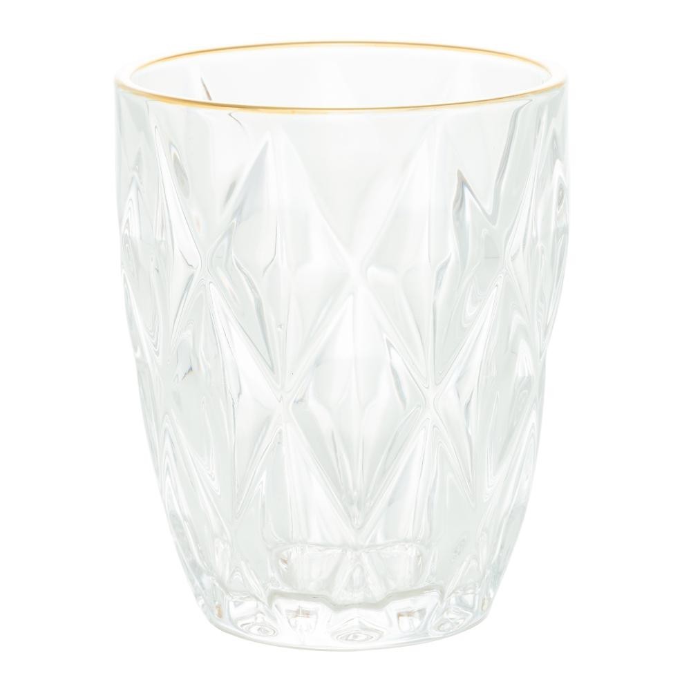 Copo Lyor Diamond de Vidro com Fio de Ouro 270ml - Home & Living
