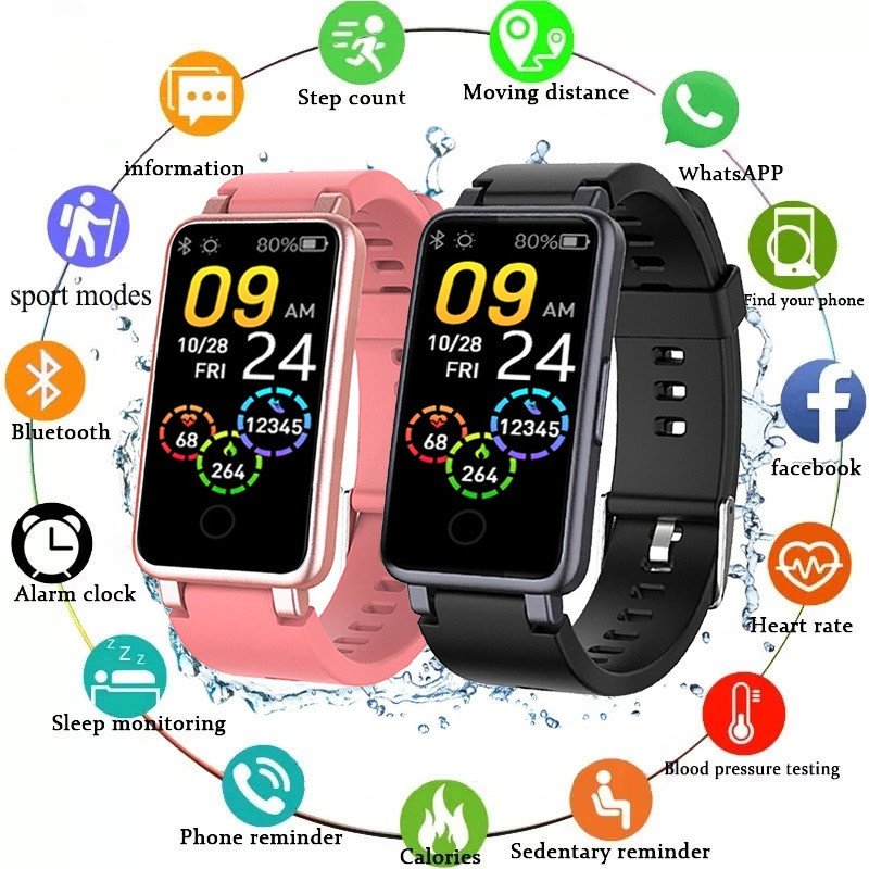 C2 Plus Smart Watch Men Fitness Esportivo Smartwatch Monitor De Frequência Cardíaca Feminino IP67 À Prova D'água Para iOS Android em Oferta na Shopee