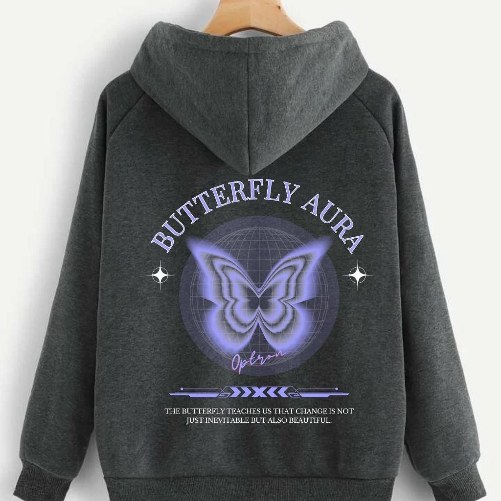 Blusa de frio feminina Butterfly Aura em Oferta na Shopee