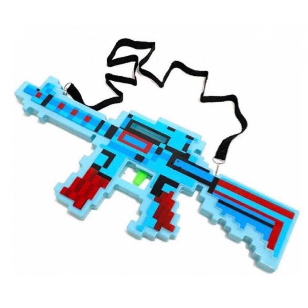Arma de Brinquedo Minecraft Mira Laser Som Luz Arminha Pixel