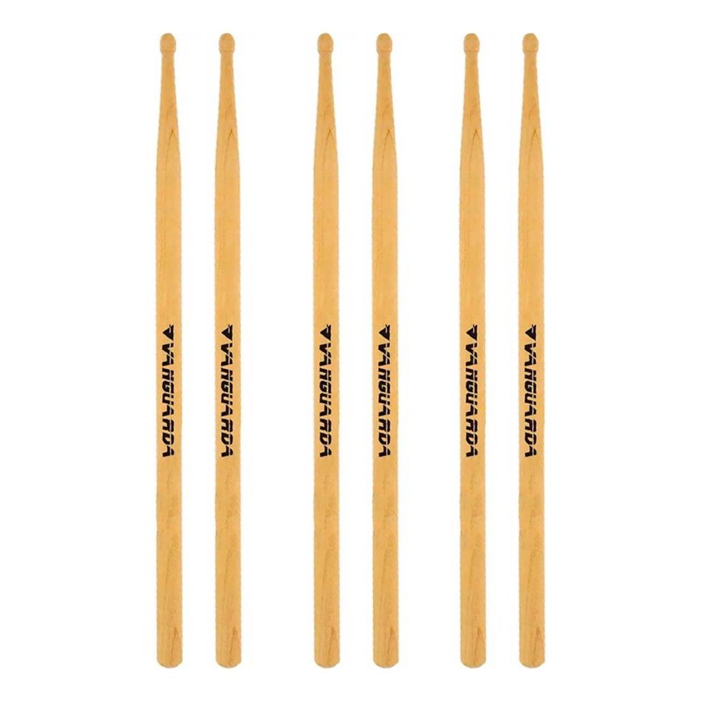 Kit 3 Pares De Baqueta Marfim 5a Bateria Profissional