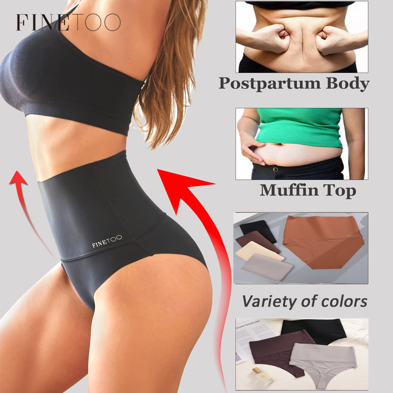 Finetooo Calcinha De Cintura Alta Para Mulher Antibacteriana Intimida A Lingerie Sem Costura em Oferta na Shopee