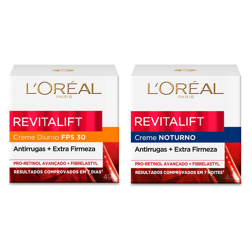KIT REVITALIFT ANTIRRUGAS DIURNO FPS30 + NOTURNO LORÉAL PARIS - Beauty