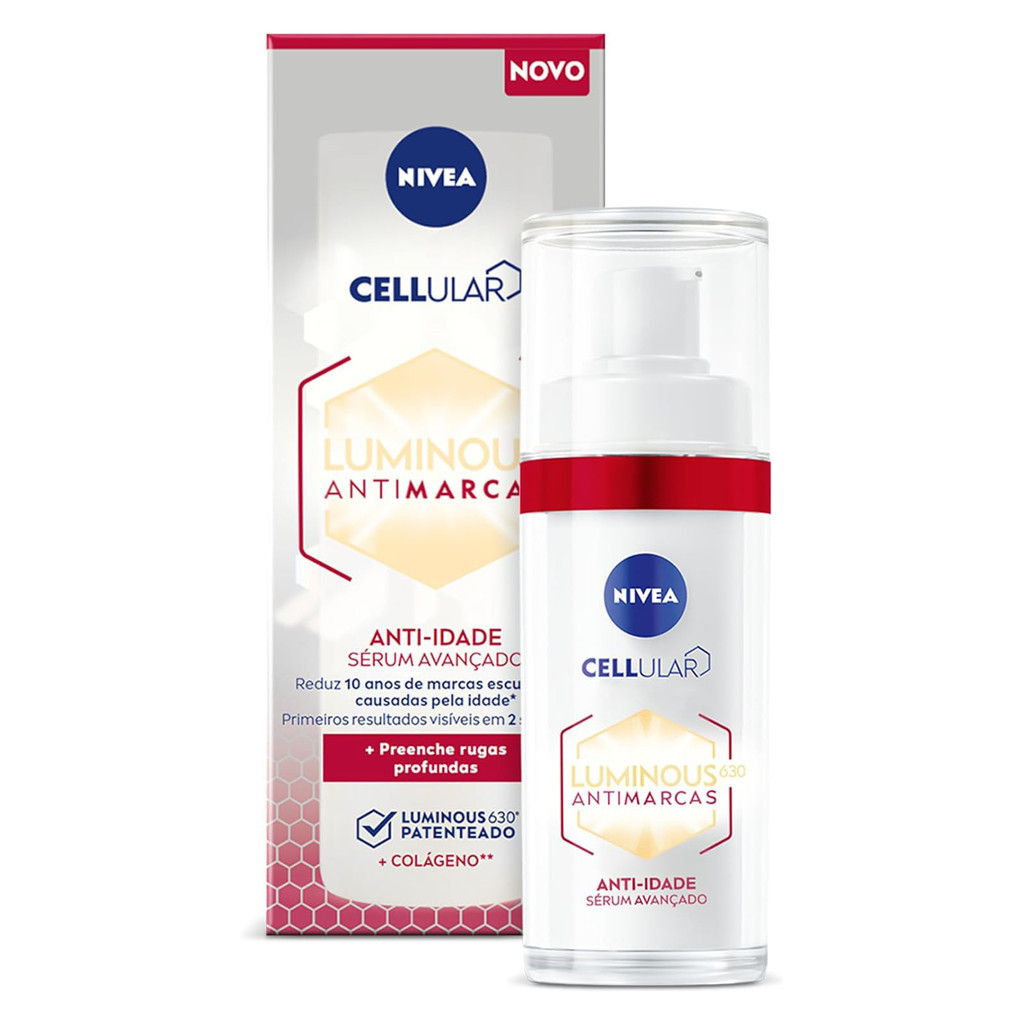 SÉRUM FACIAL ANTI IDADE LUMINOUS 630 CELLULAR NIVEA 30ML ( VALIDADE 06-2027 )