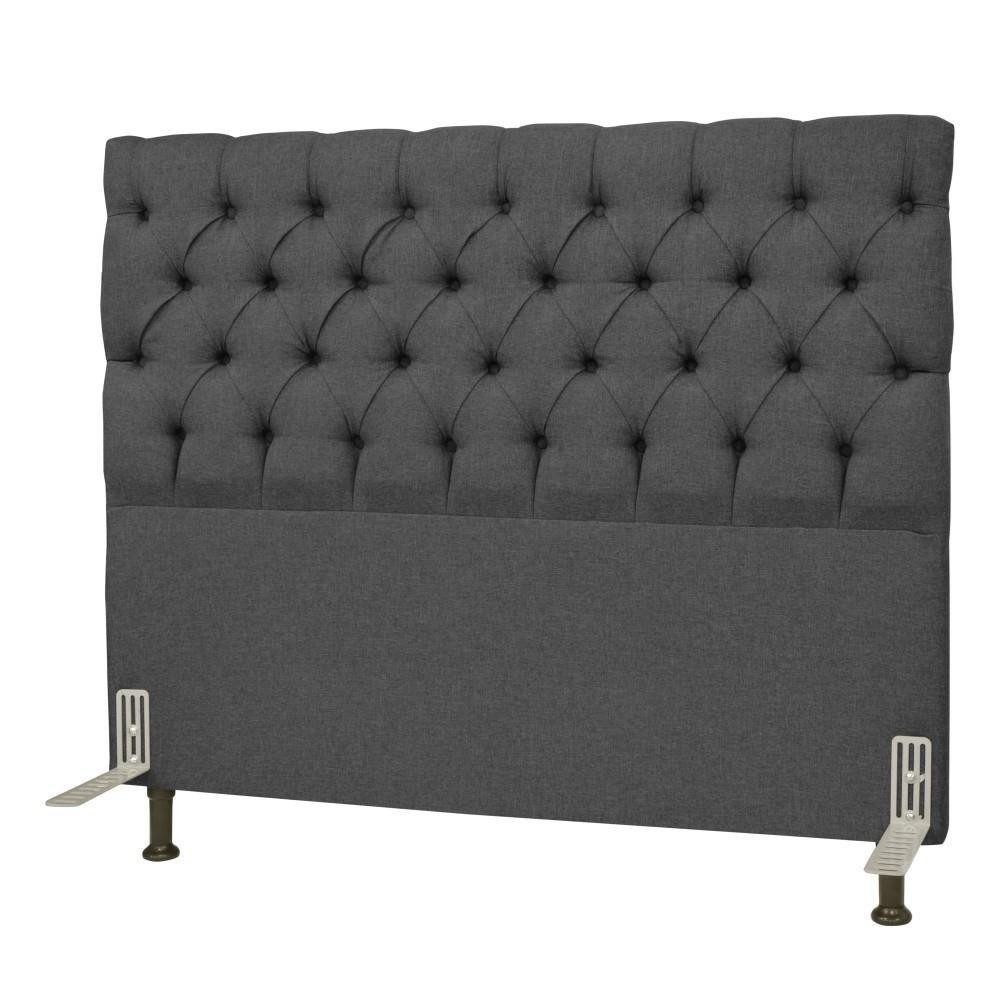 Cabeceira Cama Box Casal 140cm Cristal Linho Cinza - JS Móveis - Home & Living
