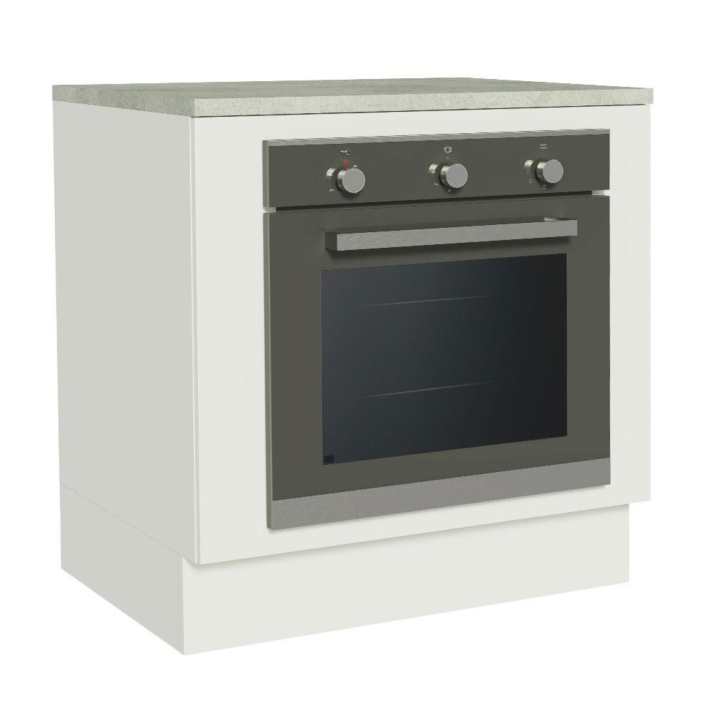 Balcão para Forno de Embutir 80 x 60 cm Com Tampo Branco Agata, Glamy, Stella Madesa - Home & Living