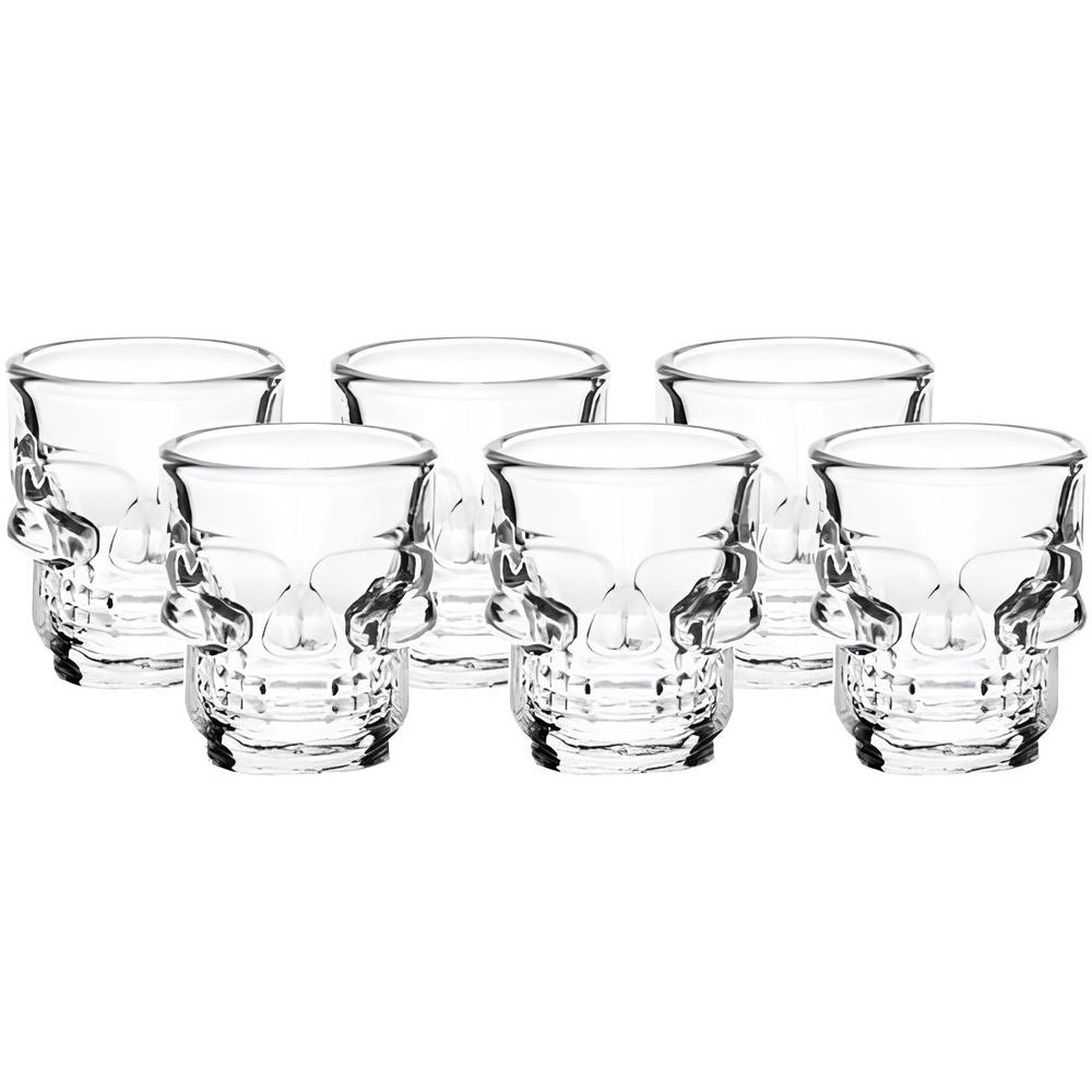 Kit 30 Copos De Vidro Drink Shot Dose Tequila Caveira 50ml
