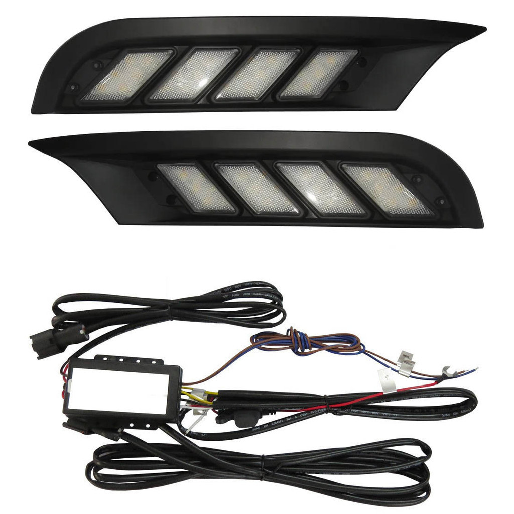 Kit LED DRL Luz Diurna Kicks Com Função Seta 2017 a 2020 Preto