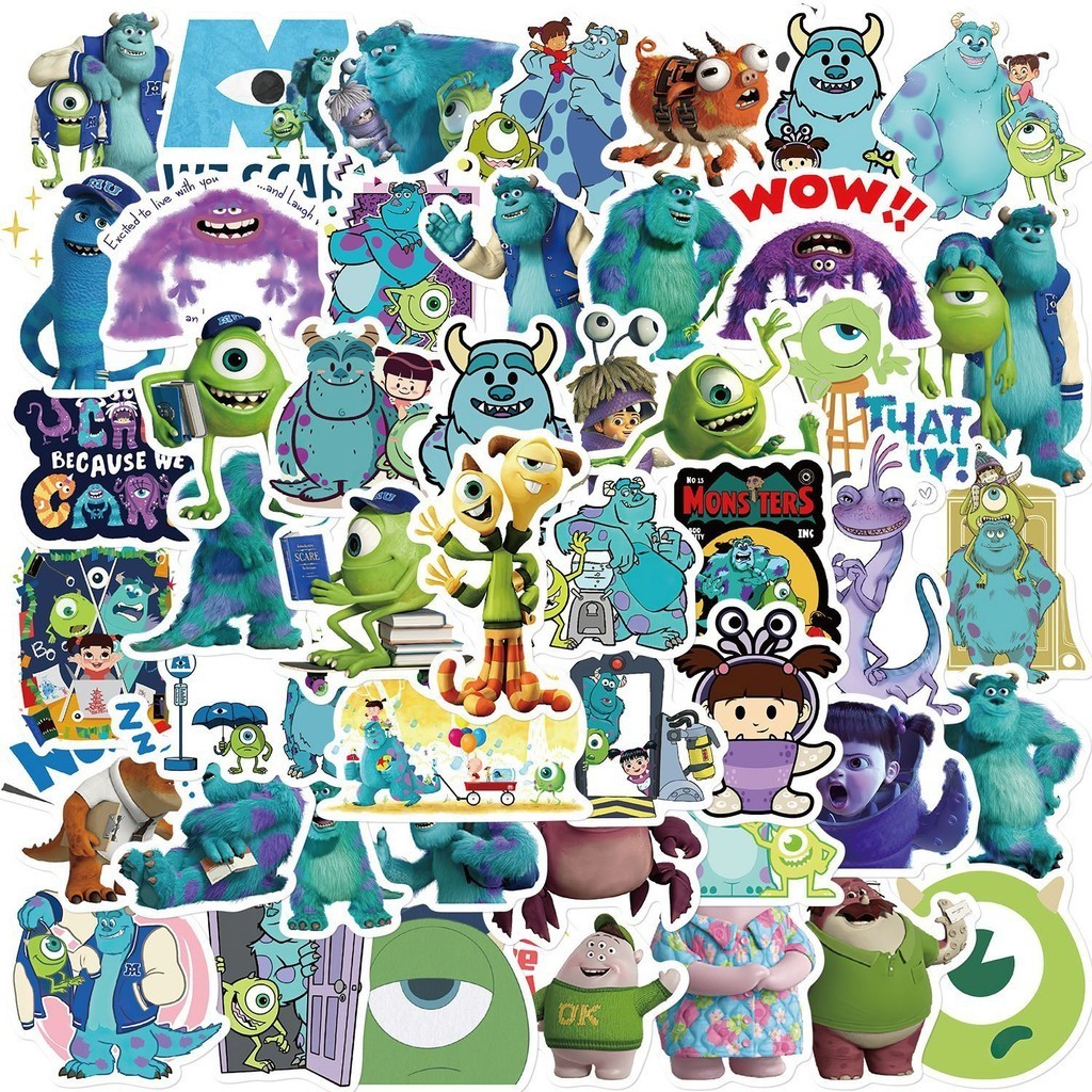 50 pcs Monstros Autocolantes Em PVC À Prova D'água Cartoon