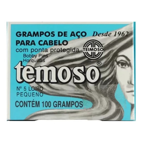 Grampo Aço Para Cabelo Com Ponta Protegida Loiro Nº 5 Bobby 100un