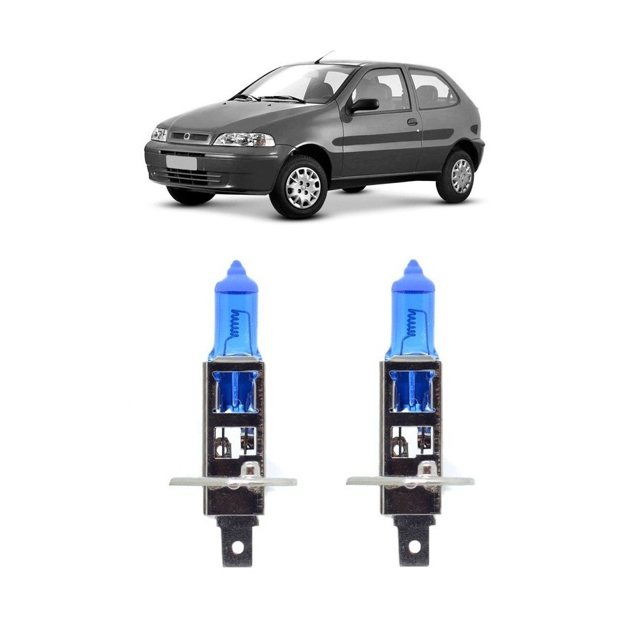 Par Lampada Super Branca Farol Alto Palio Siena Strada 2001 2002 2003 8500k H1